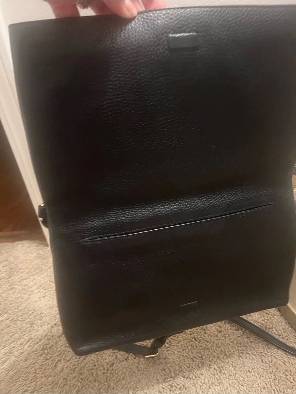 Tory Burch Black Pebbled Leather Crossbody with Gold Hardware
